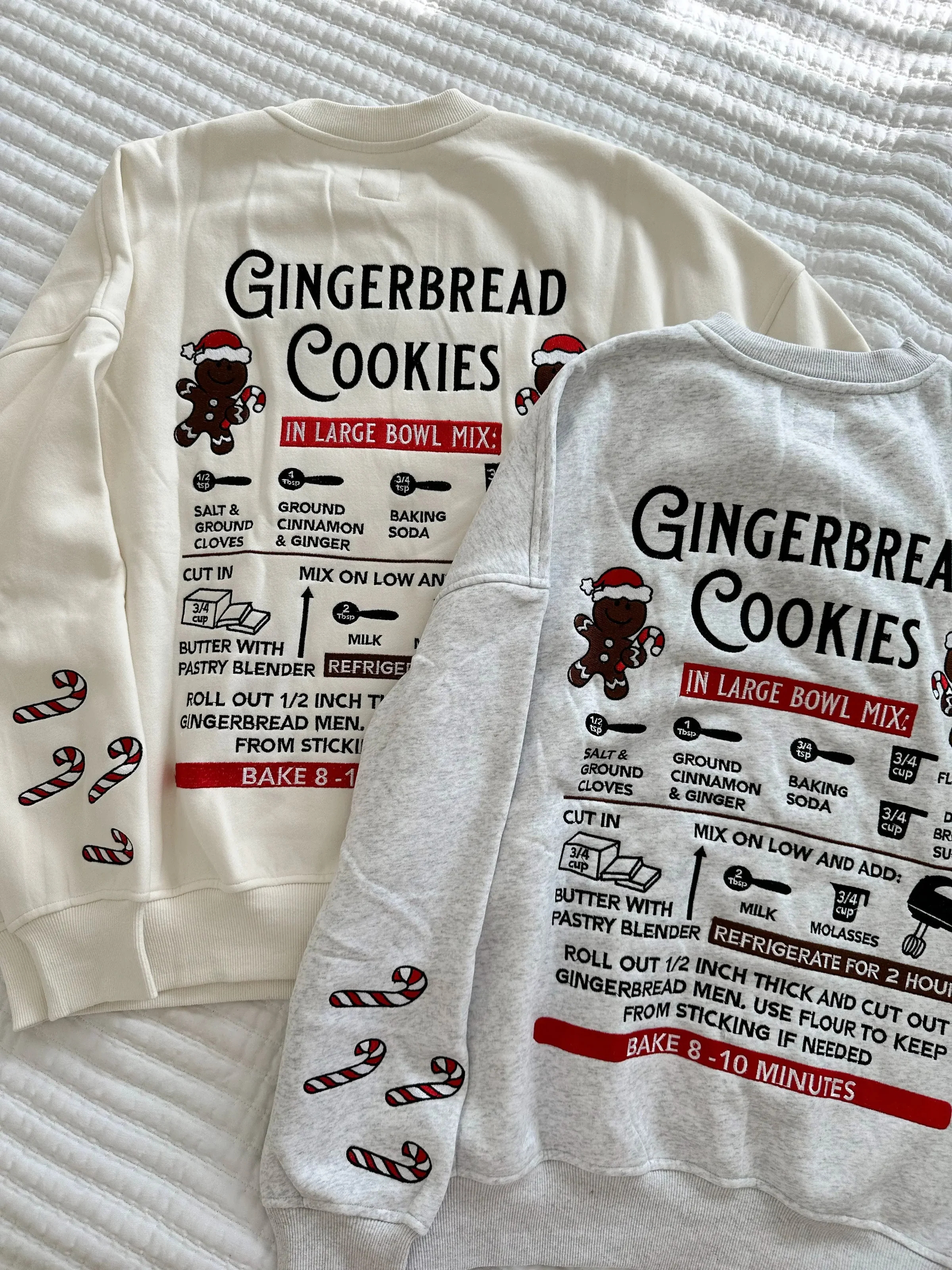 Gingerbread Recipe Christmas Embroider Sweatshirt By Sunkissed Coconut