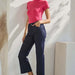 Women's Classic Solid Straight Leg Crop Pants - The Bronze Butterfly