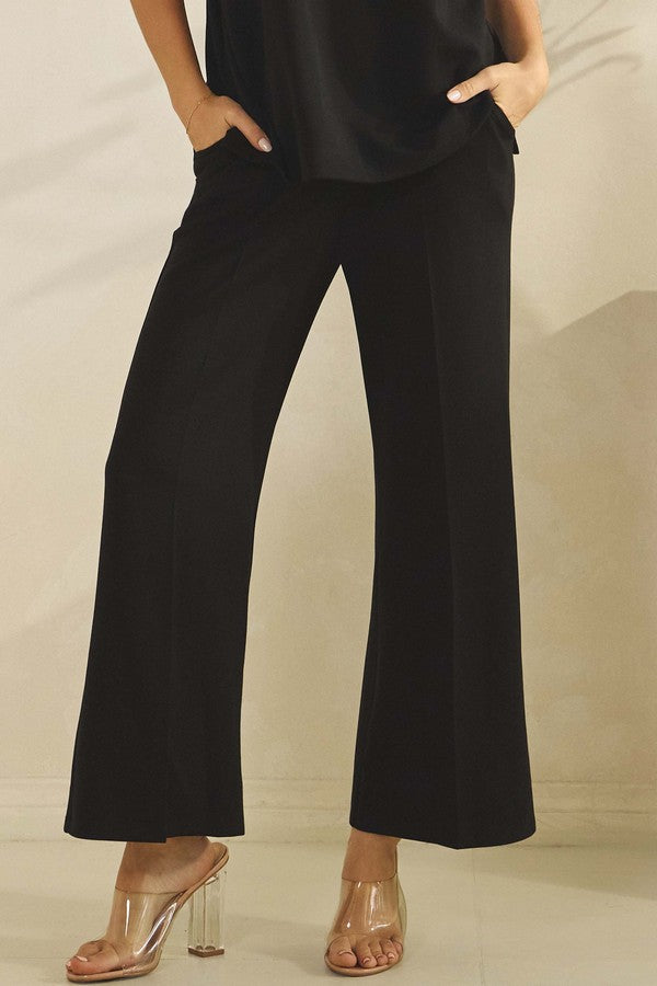 Women's Soft Modal Wide-Leg Crop Pants - The Bronze Butterfly