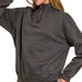 Acid Wash Fleece Half Zip Pullover - The Bronze Butterfly