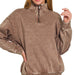 Acid Wash Fleece Half Zip Pullover - The Bronze Butterfly