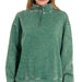 Acid Wash Fleece Half Zip Pullover - The Bronze Butterfly
