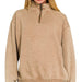 Acid Wash Fleece Half Zip Pullover - The Bronze Butterfly