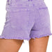 Acid Washed Frayed Cutoff Hem Shorts - The Bronze Butterfly