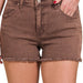 Acid Washed Frayed Cutoff Hem Shorts - The Bronze Butterfly
