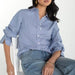 Adjustable Sleeve Button Front Woven Top - The Bronze Butterfly