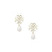Adorned Logo Pearl Drop Earrings Gold - The Bronze Butterfly