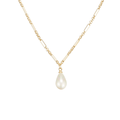 Adorned Pearl Drop Necklace in Gold - The Bronze Butterfly