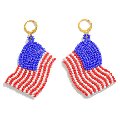 American Flag Bead Drop Earrings - The Bronze Butterfly
