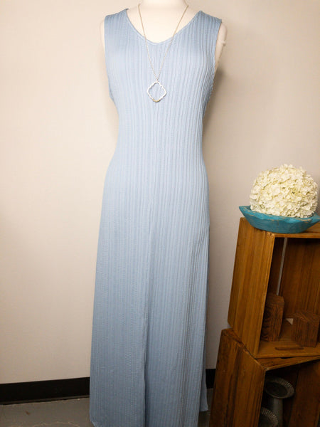Andree Sleeveless Ribbed Maxi Dress Plus Size Ocean Blue / 2X
