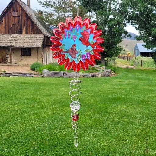 Animated Cardinals - Mini Set Wind Spinner - The Bronze Butterfly