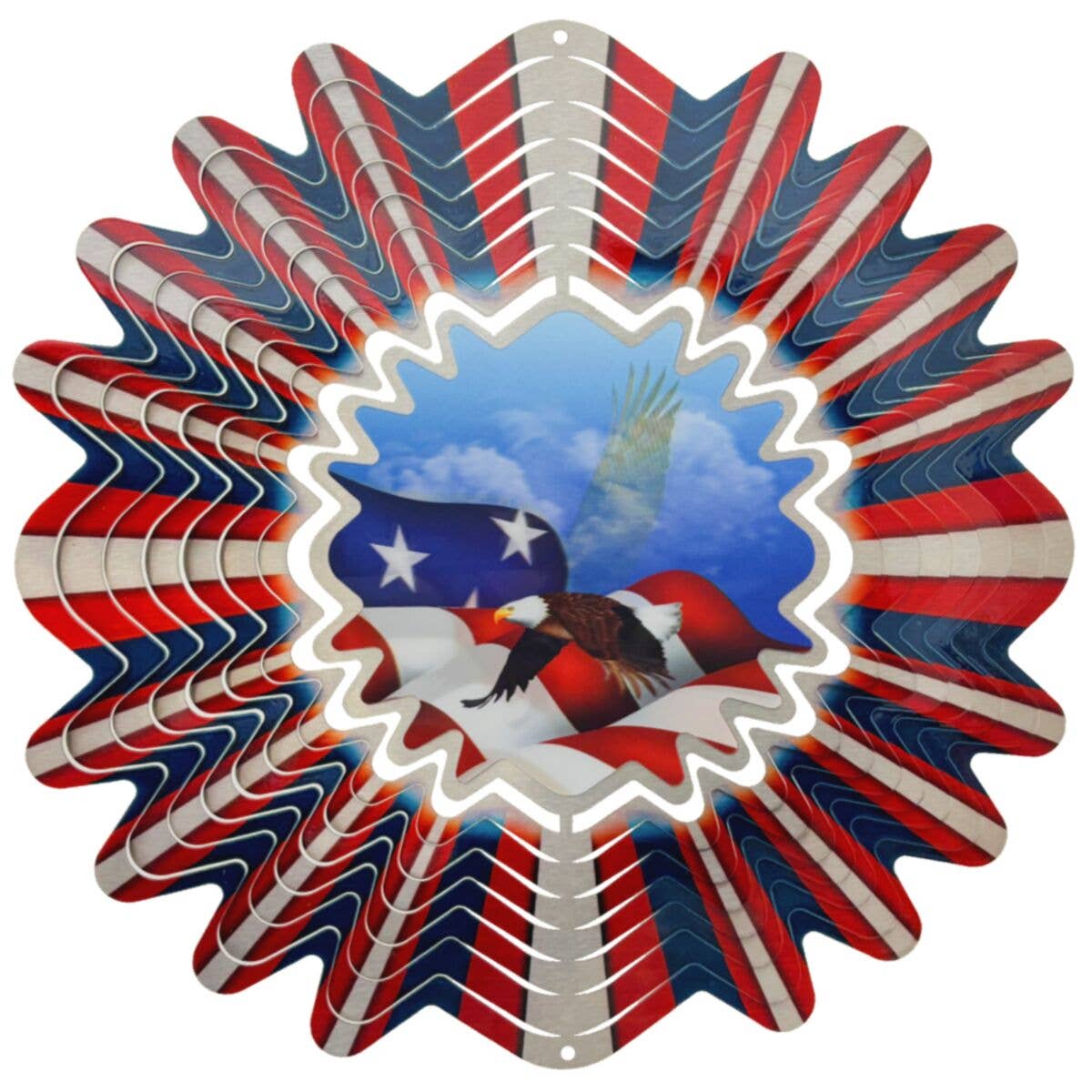 Animated Patriotic - Large Wind Spinner - The Bronze Butterfly