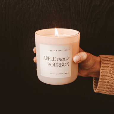 Apple Maple Bourbon Soy Candle | 15 oz Farmhouse Fall Candle - The Bronze Butterfly