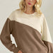 Asymmetrical Two Tone Corduroy Pullover Sweatshirt - The Bronze Butterfly