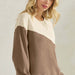 Asymmetrical Two Tone Corduroy Pullover Sweatshirt - The Bronze Butterfly