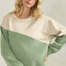Asymmetrical Two Tone Corduroy Pullover Sweatshirt - The Bronze Butterfly