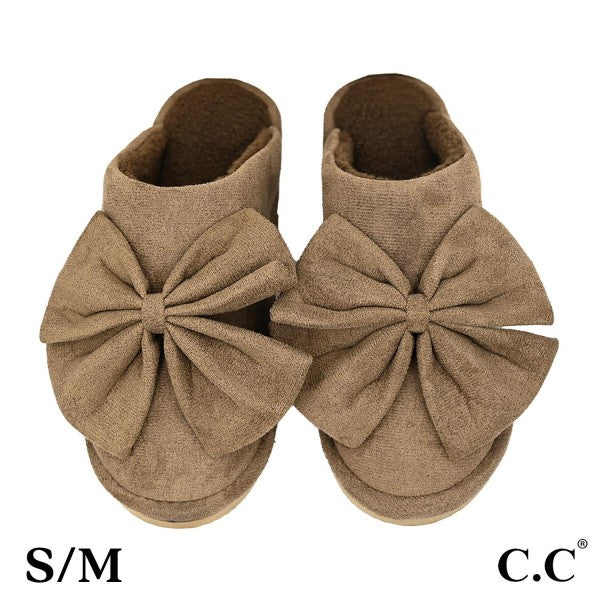 C.C. Faux Suede Bow Slippers