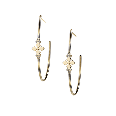 Believer Cross Hoop Earrings Gold by Natalie Wood - The Bronze Butterfly