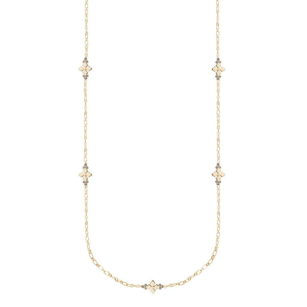 Believer Cross Station Necklace Gold - The Bronze Butterfly