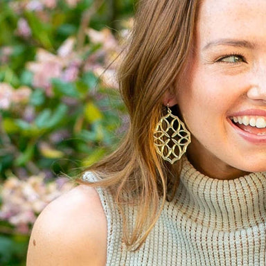 Believer Large Drop Earrings Gold - The Bronze Butterfly