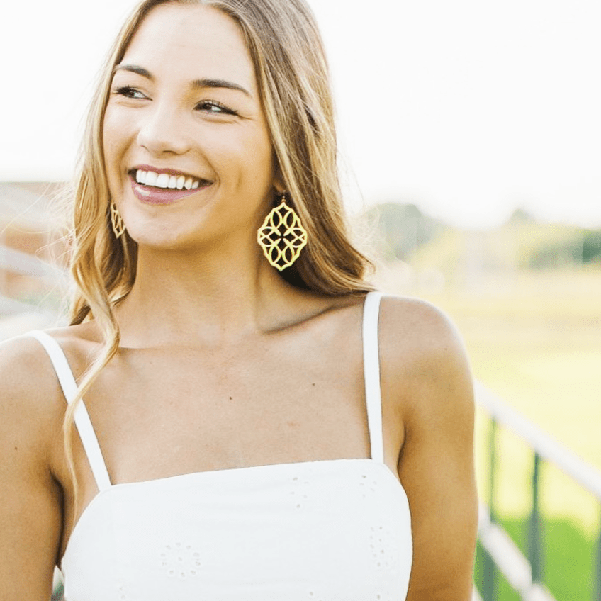Believer Large Drop Earrings Gold - The Bronze Butterfly