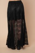 Black High Waist Sheer Lace Maxi Skirt - The Bronze Butterfly