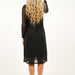 Black Mesh Long Sleeve Lined Dress - The Bronze Butterfly