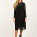 Black Mesh Long Sleeve Lined Dress - The Bronze Butterfly