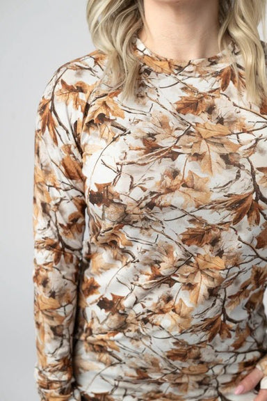 Blair Long Sleeve Top Woodsy Camo - The Bronze Butterfly