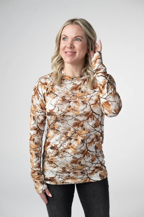 Blair Long Sleeve Top Woodsy Camo - The Bronze Butterfly