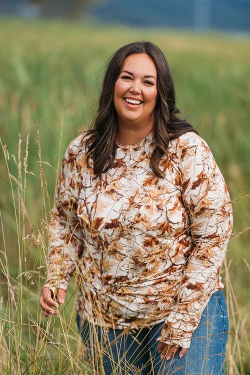 Blair Long Sleeve Top Woodsy Camo - The Bronze Butterfly