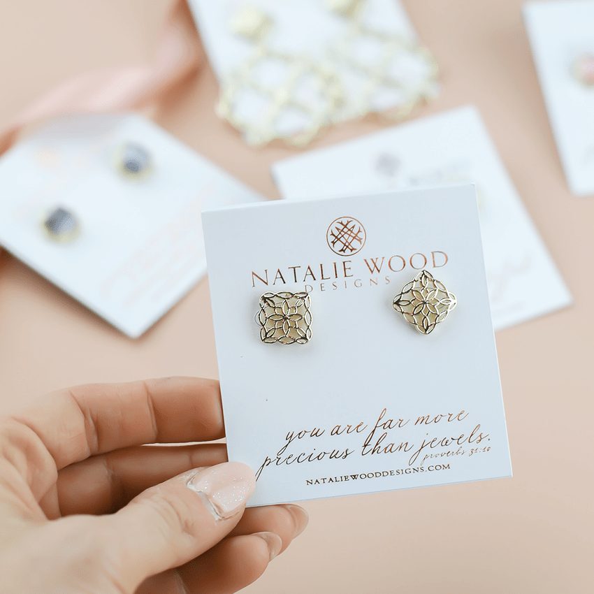 Bloom Stud Earrings Gold - The Bronze Butterfly