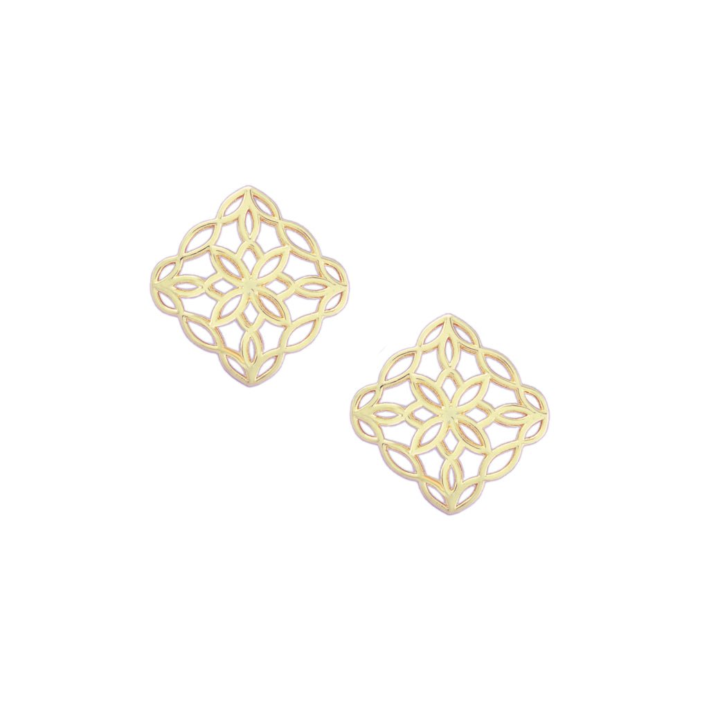Bloom Stud Earrings Gold - The Bronze Butterfly