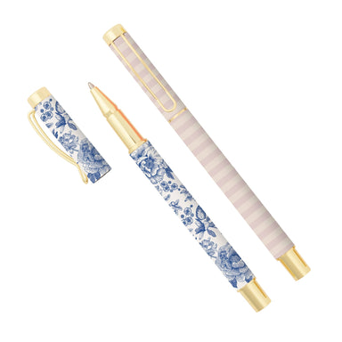 Blue Delft Metal Pen Set - The Bronze Butterfly