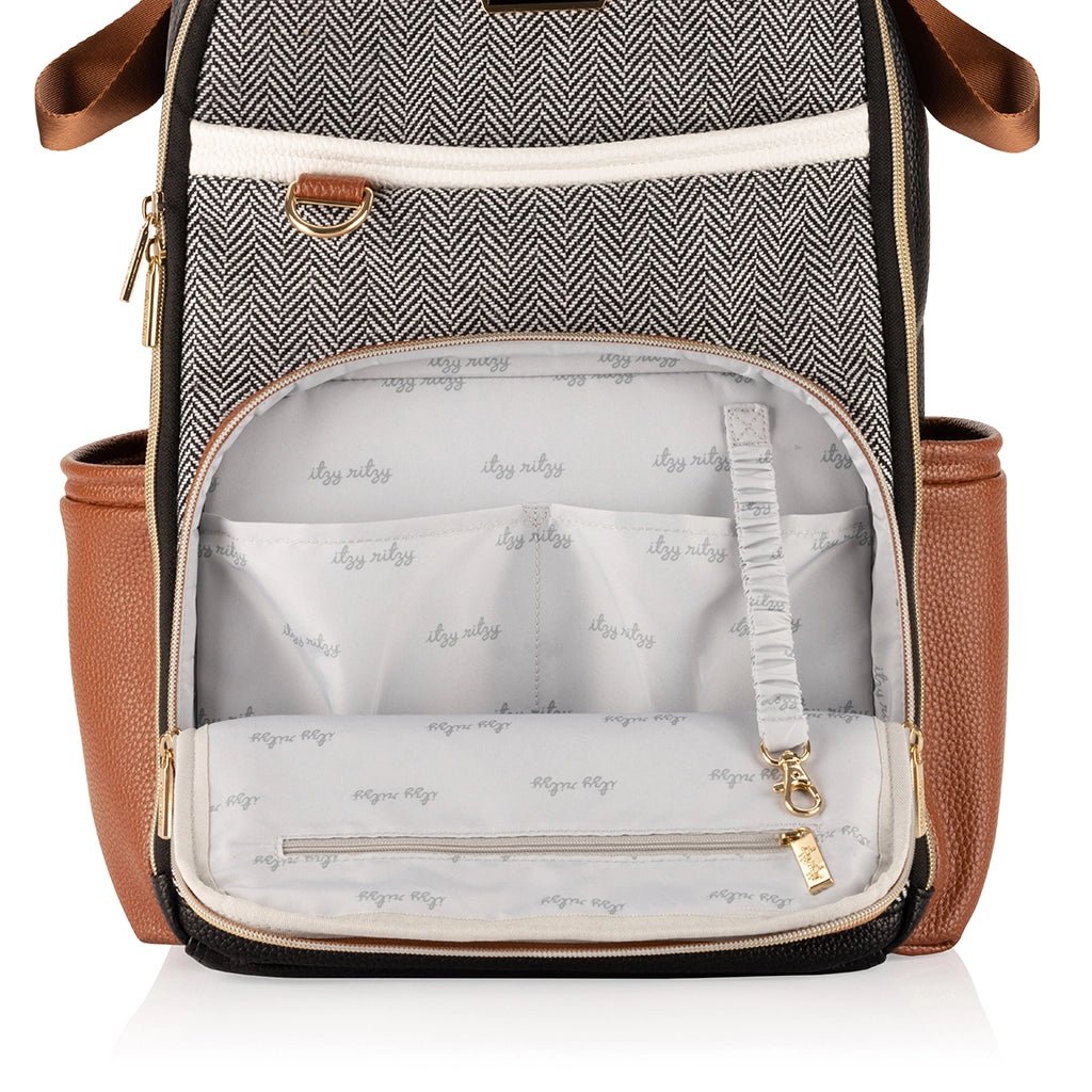 Boss Plus™ Large Diaper Bag Backpack Coffee & Cream - The Bronze Butterfly