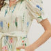 Botanical Print Puff Sleeve Mini Dress - The Bronze Butterfly
