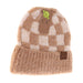 Boucle Checkered Patterned C.C Beanie - The Bronze Butterfly