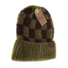 Boucle Checkered Patterned C.C Beanie - The Bronze Butterfly