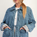 Bow Front Quilted Denim Jacket - The Bronze Butterfly