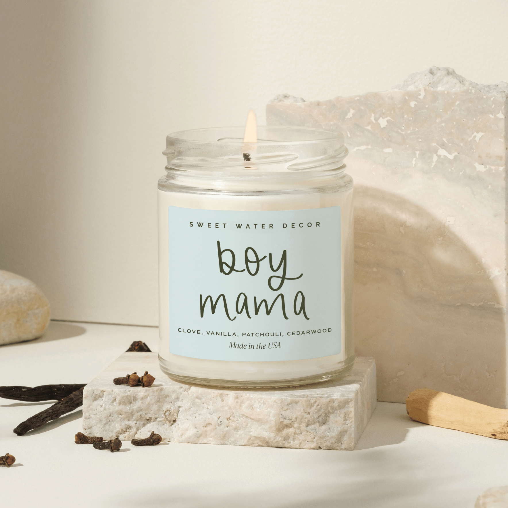 Boy Mama 9 oz Soy Candle - Mother's Day Gifts - The Bronze Butterfly
