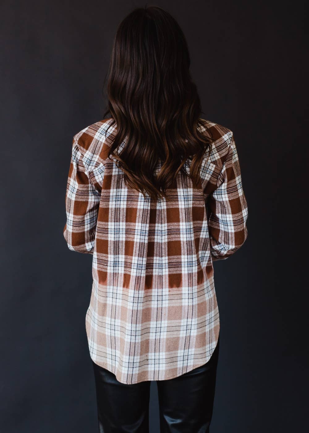 Brown, Black, Blue & White Plaid Flannel - The Bronze Butterfly