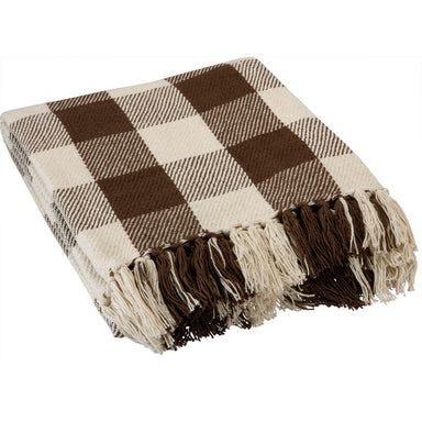 BROWN BUFFALO CHECKER THROW BLANKET - The Bronze Butterfly