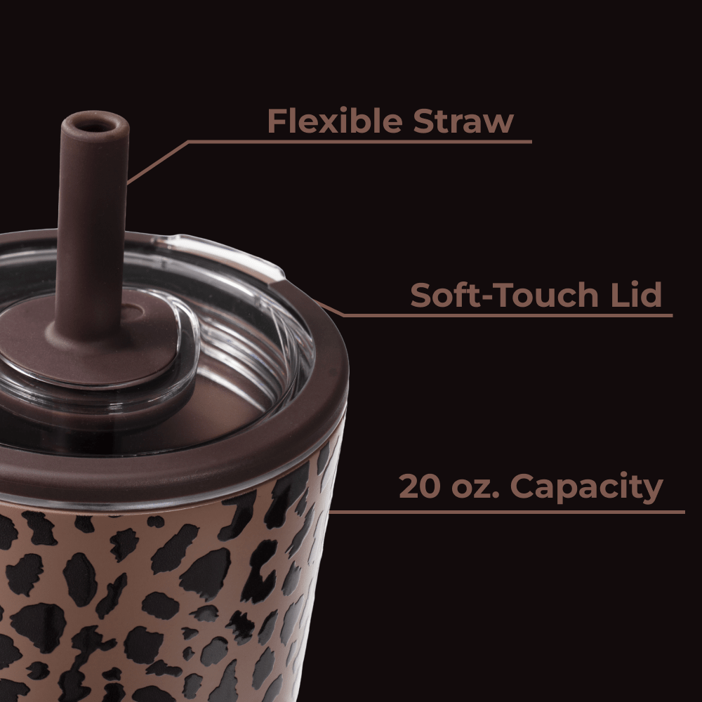 Brown Leopard HydroJug 20oz Everyday Tumbler - The Bronze Butterfly