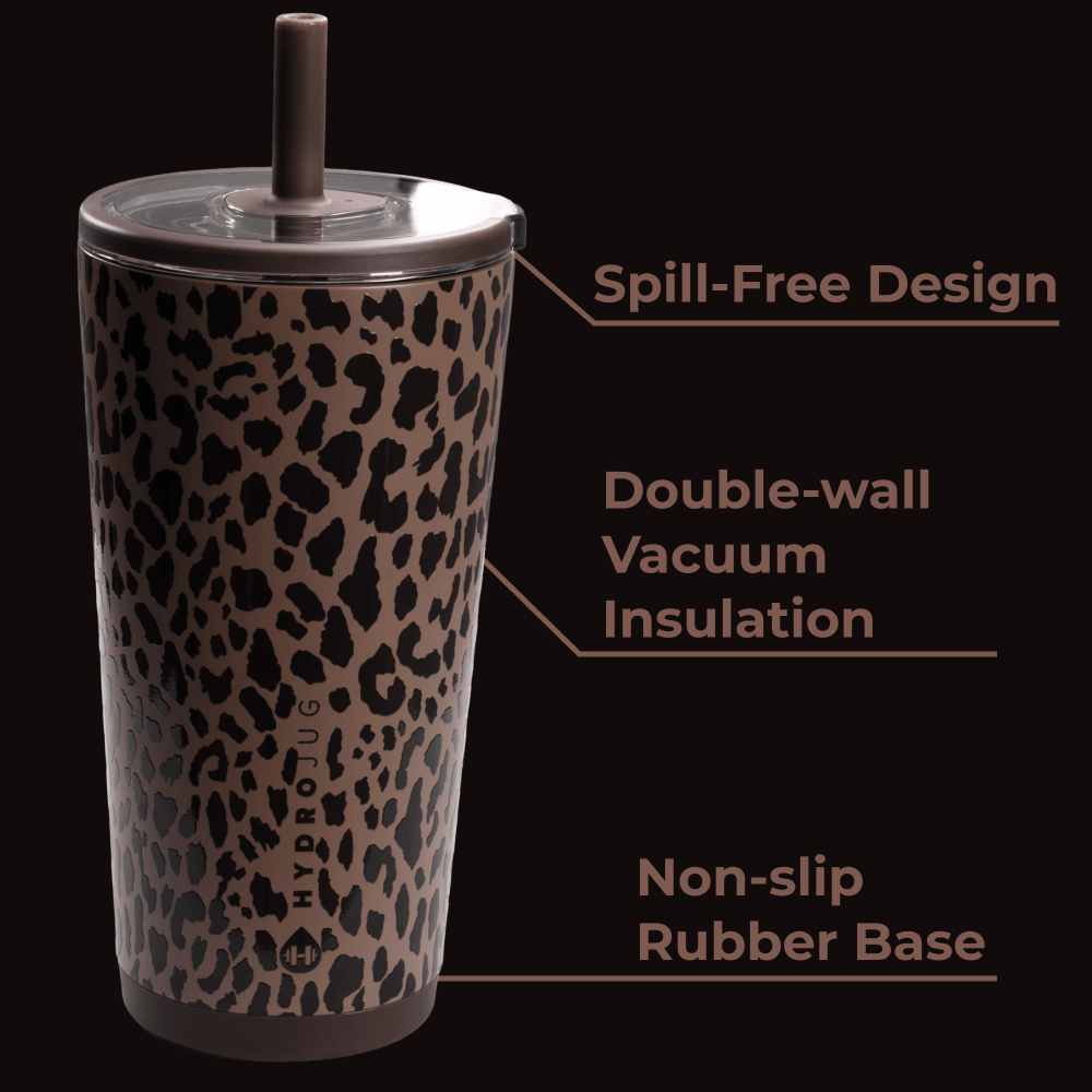Brown Leopard HydroJug 20oz Everyday Tumbler - The Bronze Butterfly