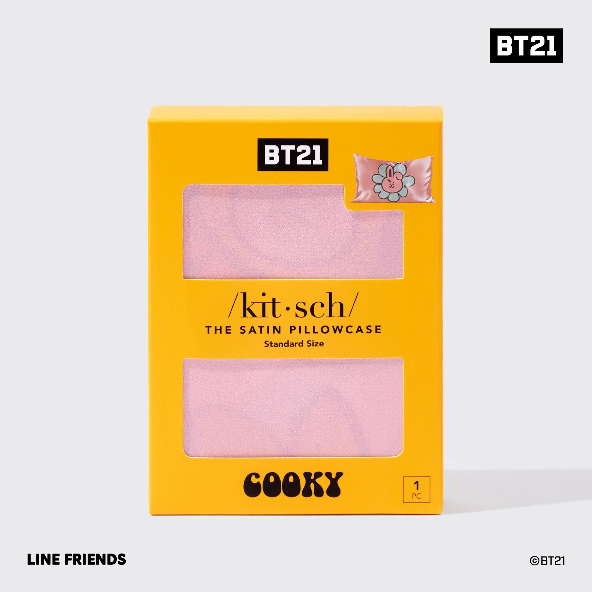 BT21 x Kitsch Satin Pillowcase Standard - Cooky - The Bronze Butterfly