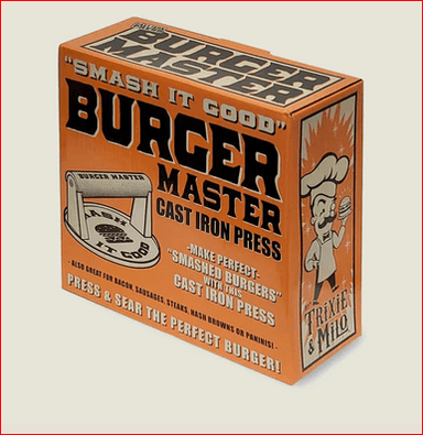 Burger Master - cast iron weight for making "smash burgers" - The Bronze Butterfly