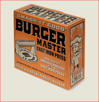 Burger Master - cast iron weight for making "smash burgers" - The Bronze Butterfly