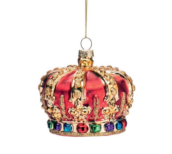 Burton & Burton GLASS CROWN ORNAMENT - The Bronze Butterfly