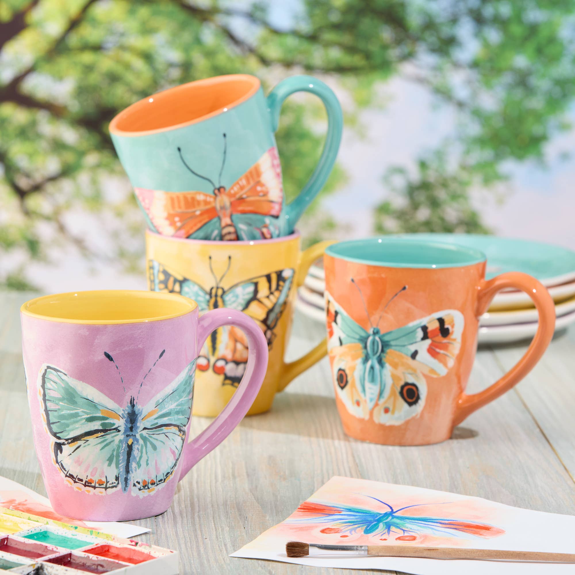 Butterflies Mug 16oz Assorted - The Bronze Butterfly