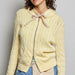 Cable-Knit Zip Front Hooded Jacket by Pol - The Bronze Butterfly